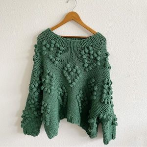 Wishlist Heart Oversized Chunky Knit Sweater